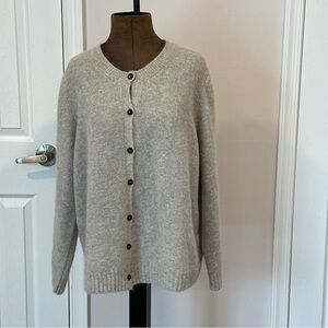 EILEEN FISHER BUTTON FRONT CARDIGAN SWEATER GRAY size l X